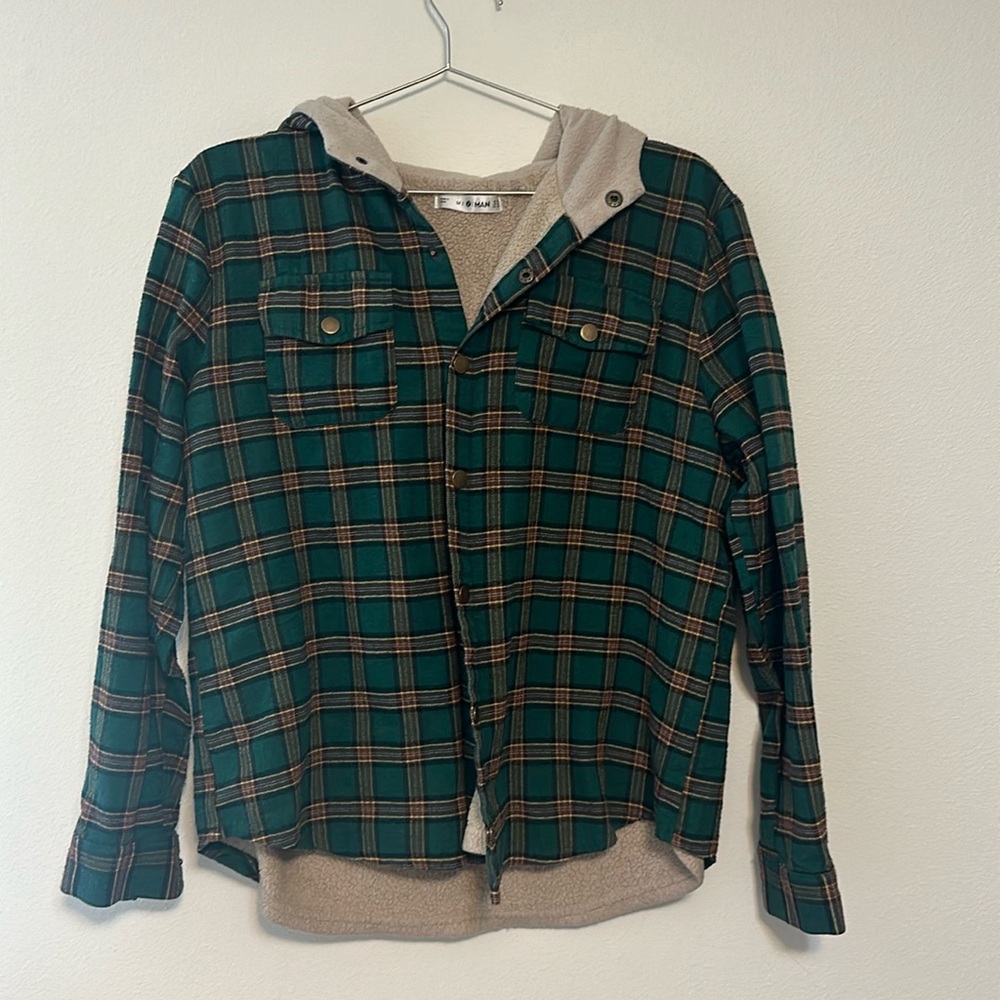 Zaful Man Plaid Flannel Fleece Jacket
